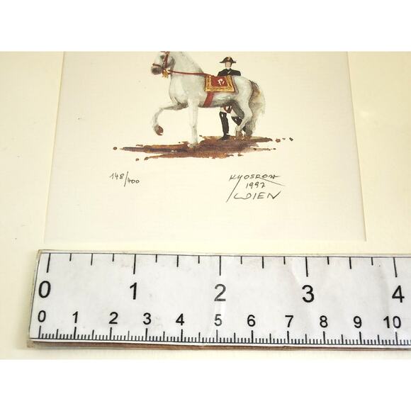 ORIGINAL WATERCOLOR PICTURE-Dr. Khosrow Salehi-Military-Equestrian Military - Picture 6 of 9